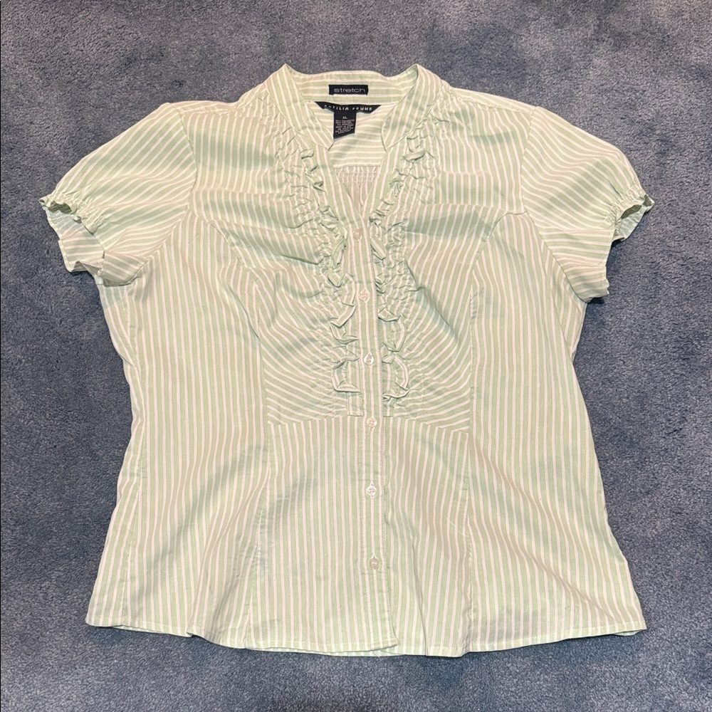 Antilia Femme Mint Striped Blouse